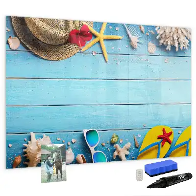 Magnetic marker board for beach accessories