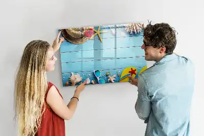 Magnetic marker board for beach accessories
