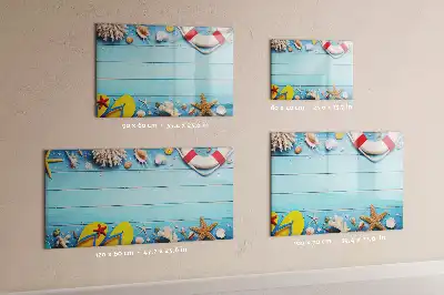 Magnetic glass dry erase board beach themed office accessory