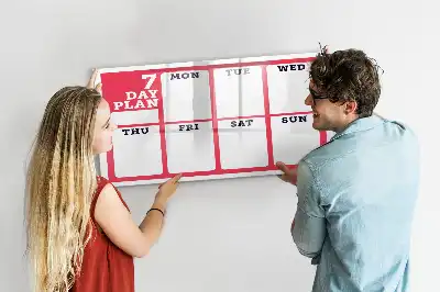 Magnetic glass dry erase board weekly planner