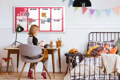 Magnetic glass dry erase board weekly planner