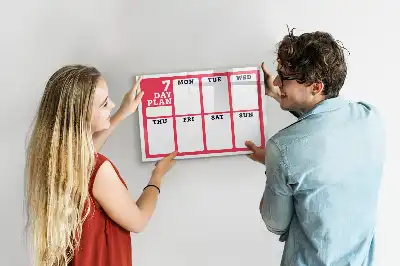 Magnetic glass dry erase board weekly planner