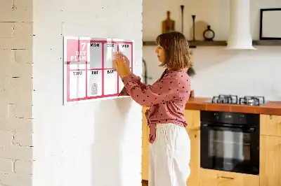 Magnetic glass dry erase board weekly planner