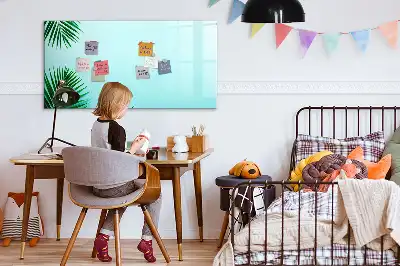 Magnetic marker board with a palm leaf print