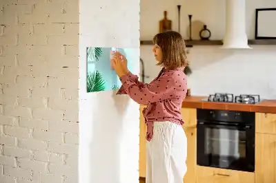 Magnetic marker board with a palm leaf print