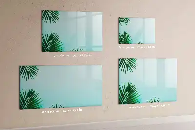 Magnetic marker board with a palm leaf print
