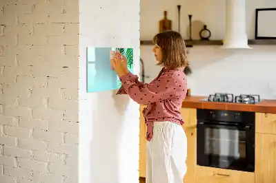 Magnetic glass dry erase board exotic leaves design