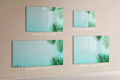 Magnetic glass dry erase board exotic leaves design
