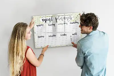 Magnetic marker board weekly menu with stars