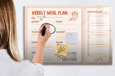 Magnetic meal planner board retro style