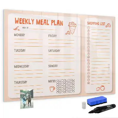 Magnetic meal planner board retro style