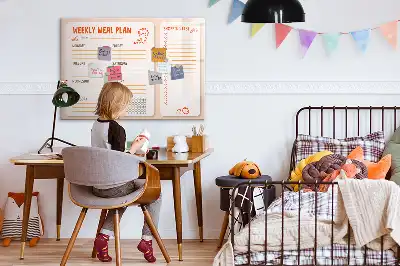 Magnetic meal planner board retro style