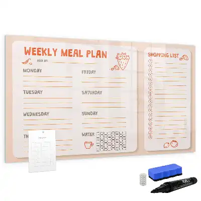 Magnetic meal planner board retro style