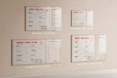 Magnetic meal planner board retro style