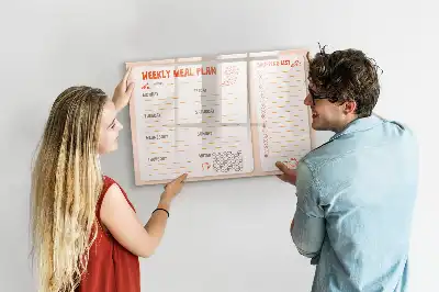 Magnetic meal planner board retro style