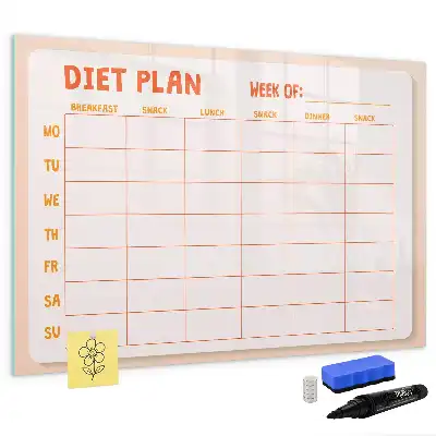 Magnetic marker board weekly meal planner