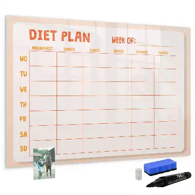 Magnetic marker board weekly meal planner