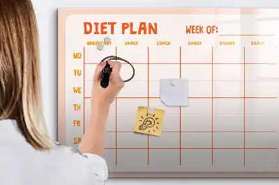 Magnetic marker board weekly meal planner