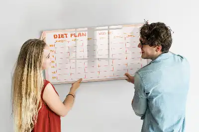 Magnetic marker board weekly meal planner