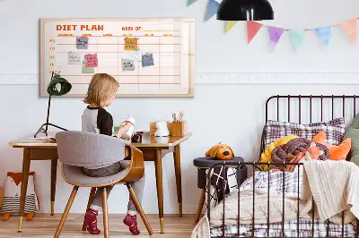 Magnetic marker board weekly meal planner