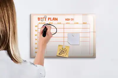 Magnetic marker board weekly meal planner