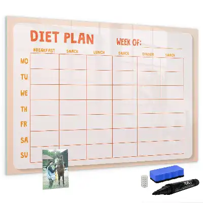 Magnetic marker board weekly meal planner