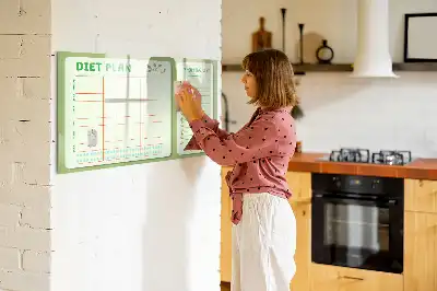 Magnetic glass dry erase board weekly menu planner