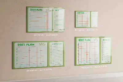 Magnetic glass dry erase board weekly menu planner