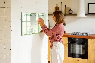 Magnetic glass dry erase board weekly menu planner