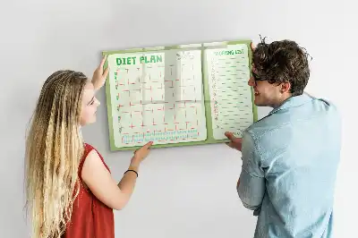 Magnetic glass dry erase board weekly menu planner