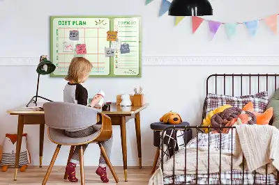 Magnetic glass dry erase board weekly menu planner