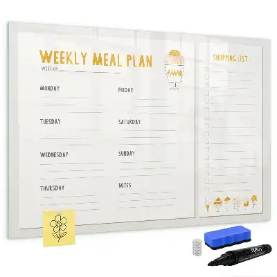 Magnetic marker board for meal schedules