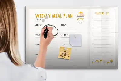 Magnetic marker board for meal schedules
