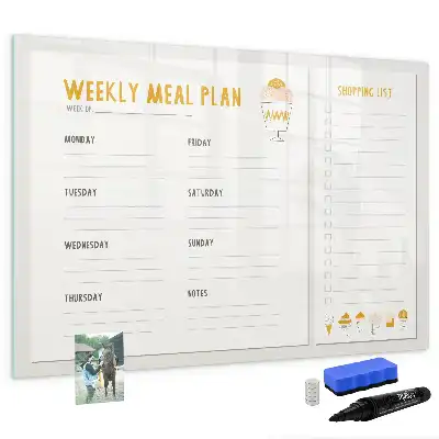 Magnetic marker board for meal schedules