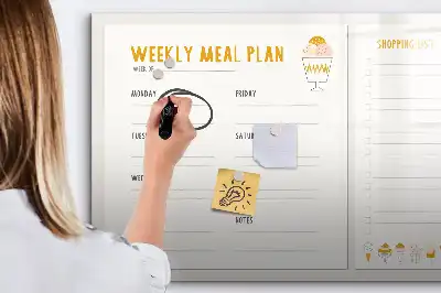 Magnetic marker board for meal schedules