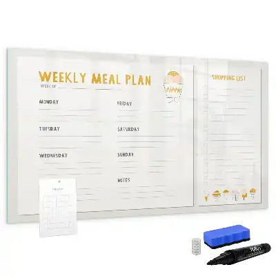 Magnetic marker board for meal schedules