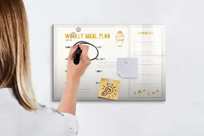Magnetic marker board for meal schedules