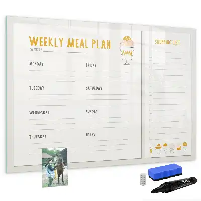 Magnetic marker board for meal schedules