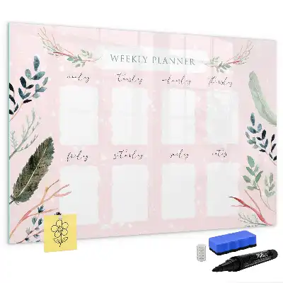 Magnetic glass dry erase board charming weekly planner
