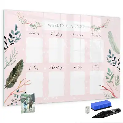 Magnetic glass dry erase board charming weekly planner