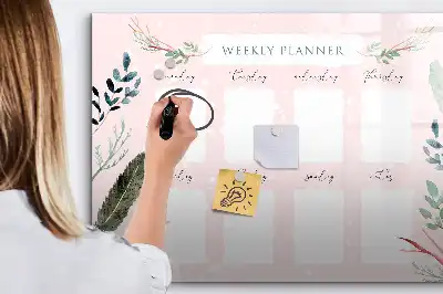 Magnetic glass dry erase board charming weekly planner