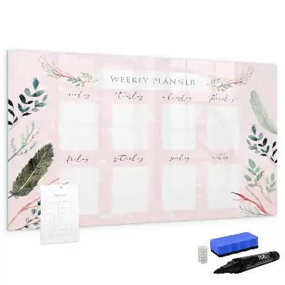 Magnetic glass dry erase board charming weekly planner