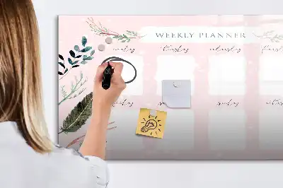 Magnetic glass dry erase board charming weekly planner