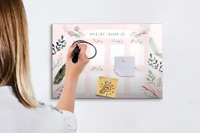 Magnetic glass dry erase board charming weekly planner