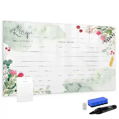 Magnetic glass dry erase board Recipe spot design