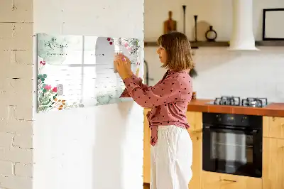 Magnetic glass dry erase board Recipe spot design