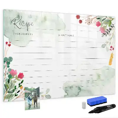 Magnetic glass dry erase board Recipe spot design