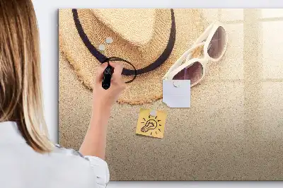 Magnetic glass dry erase board summer collection