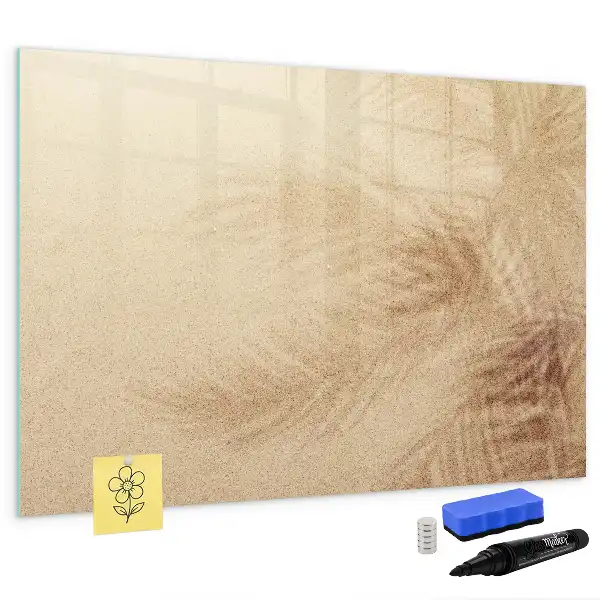 Magnetic marker board with abstract leaves print