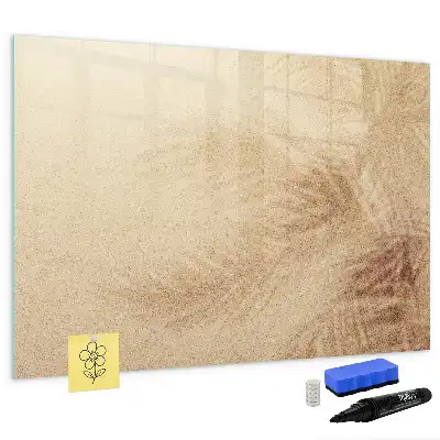 Magnetic marker board with abstract leaves print